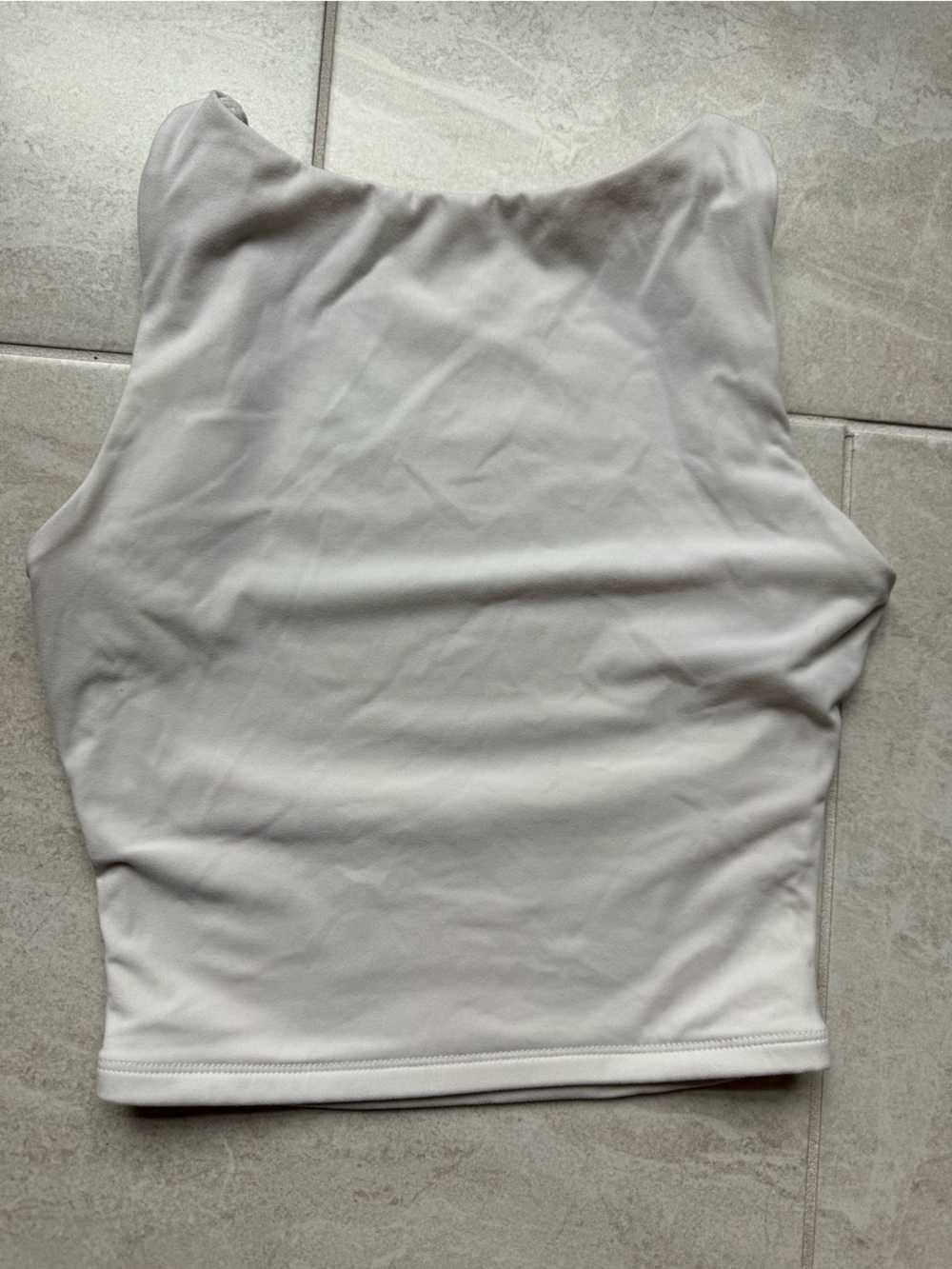Women's White Stretch Crop Tank Top